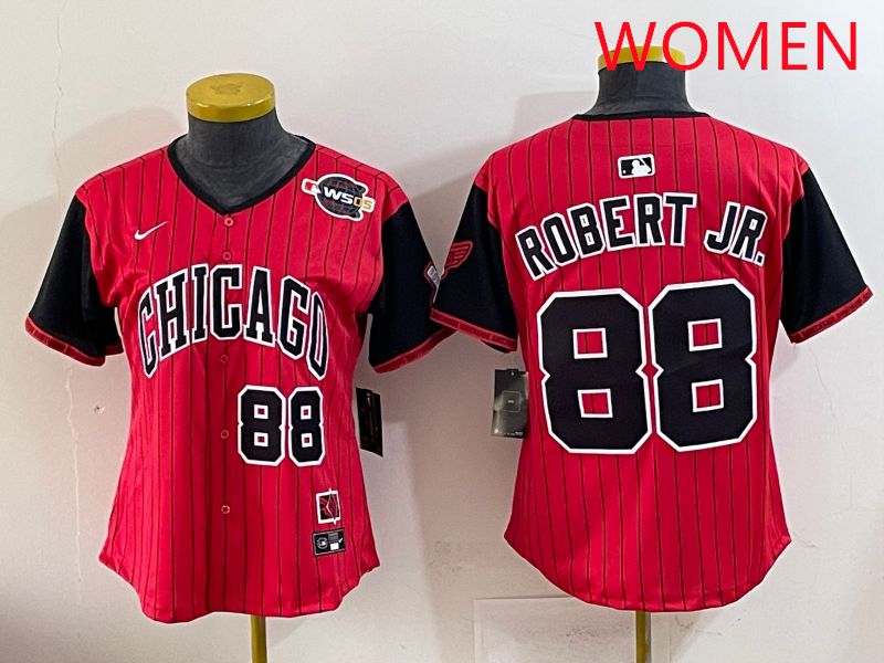 Women 2025 Chicago White Sox #88 Robert jr Red Joint Name Nike MLB Jersey style 23